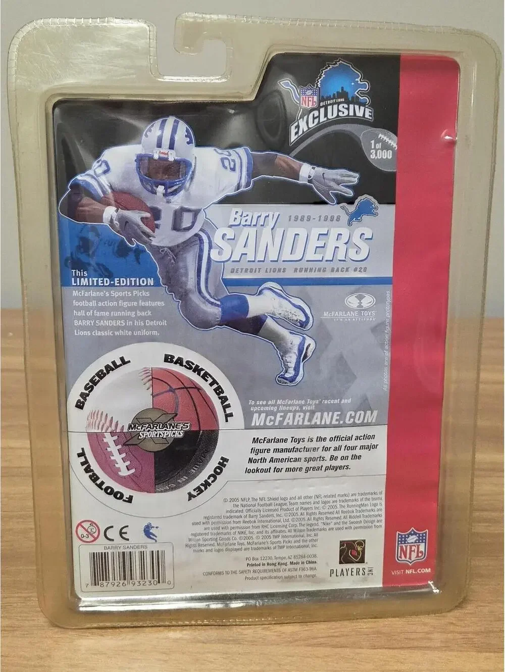 Vintage McFarlane Barry Sanders Detroit Lions Exclusive Action Figure 1/3000